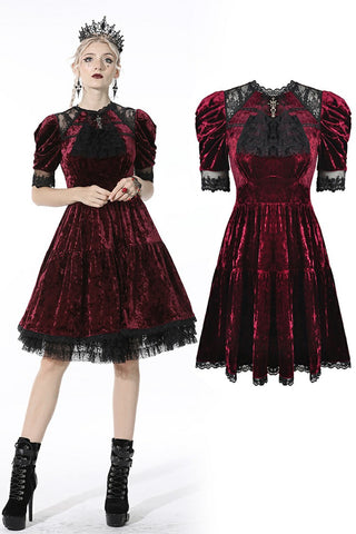 Dead wine frilly neck dress DW513