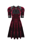 Dead wine frilly neck dress DW513