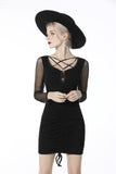 Street fashion lace up chest slim dress DW514