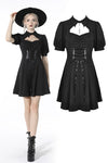 Rebel girl lace up waist lapel dress DW515