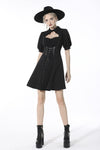 Rebel girl lace up waist lapel dress DW515