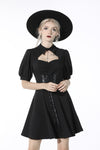 Rebel girl lace up waist lapel dress DW515