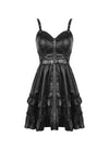 Rebel locomotive girl faux leather strap dress DW519