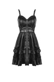 Rebel locomotive girl faux leather strap dress DW519