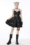 Rebel locomotive girl faux leather strap dress DW519