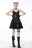 Rebel locomotive girl faux leather strap dress DW519