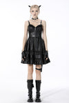 Rebel locomotive girl faux leather strap dress DW519