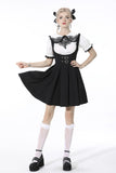 Preppy style pleated lace up back suspenders skirt DW522