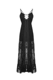 Gothic sexy lace maxi strap dress DW523