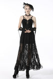 Gothic sexy lace maxi strap dress DW523