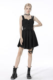 Punk lace up chest asymmetric strap dress DW530