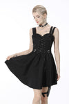 Punk lace up chest asymmetric strap dress DW530