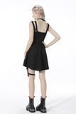 Punk lace up chest asymmetric strap dress DW530