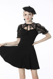 Sexy lady fake two pieces lace puff sleeves dress DW537