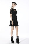 Sexy lady fake two pieces lace puff sleeves dress DW537