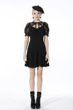 Sexy lady fake two pieces lace puff sleeves dress DW537