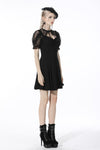 Sexy lady fake two pieces lace puff sleeves dress DW537