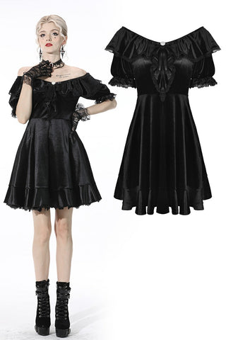 Sexy ruffle off Shoulder velvet dress DW538