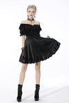 Sexy ruffle off Shoulder velvet dress DW538