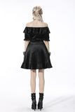 Sexy ruffle off Shoulder velvet dress DW538