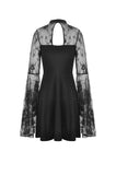 Gothic sexy exaggerated lace sleeves mini dress DW540