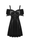 Gothic lady off shoulder velvet black party dress DW541BK