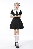 Black lolita white big bow collar dress DW552