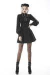 Women ribbon neck tie long-sleeves dress DW574