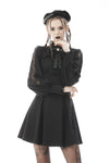 Women ribbon neck tie long-sleeves dress DW574