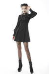 Women ribbon neck tie long-sleeves dress DW574