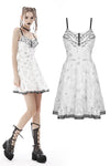 Sexy punk white pattern strap dress DW575