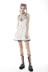 Sexy punk white pattern strap dress DW575