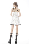 Sexy punk white pattern strap dress DW575