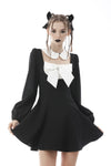 Gothic lolita black white super bowknot dress DW576