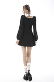 Gothic lolita black white super bowknot dress DW576