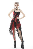 Punk rock irregular net dye strap dress DW585