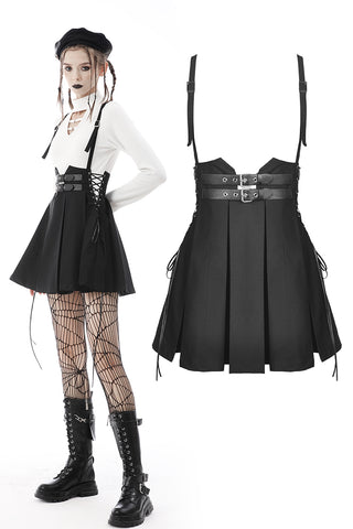 Punk rock side rope pleated strap dress DW587