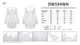 Magic princess square neck white flower halter dress DW594WH