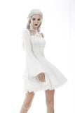 Magic princess square neck white flower halter dress DW594WH