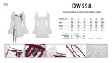 Gothic vampire blood stained white dress DW598