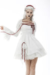 Gothic vampire blood stained white dress DW598