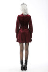 Queen super low lace bust wine velvet dress DW604