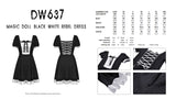 Magic doll black white rebel dress DW637