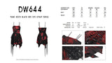 Punk rock black red dye strap dress DW644