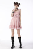 Pink doll frilly strap dress DW657