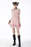 Pink doll frilly strap dress DW657