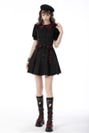 Gothic lolita dripping blood plaid button dress DW658