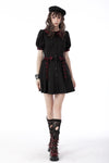 Gothic lolita dripping blood plaid button dress DW658