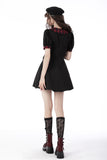 Gothic lolita dripping blood plaid button dress DW658