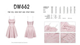 Pink doll bow knot mini strap dress DW662